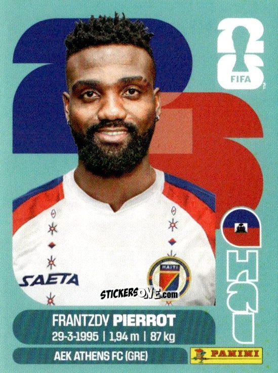 Figurina Frantzdy Pierrot - Fifa World Cup 2026. Standard Edition n. HAI20 - Panini