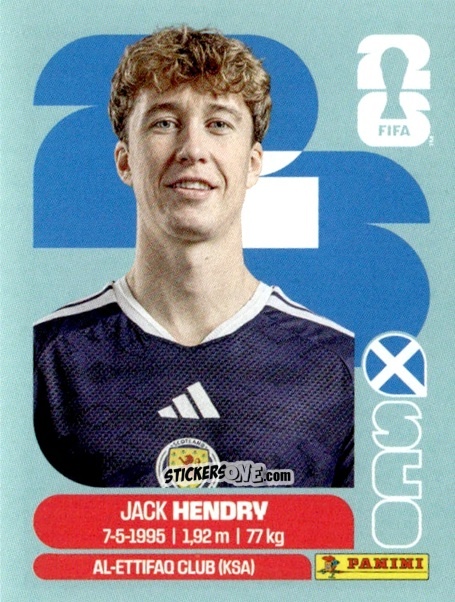 Cromo Jack Hendry - Fifa World Cup 2026. Standard Edition n. SCO3 - Panini