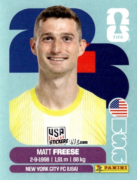 Sticker Matt Freese - Fifa World Cup 2026. Standard Edition n. USA2 - Panini