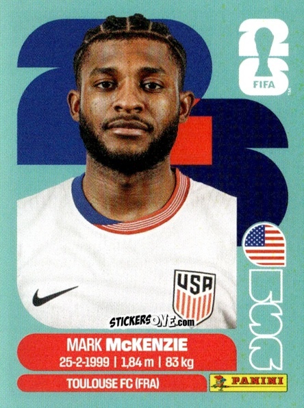 Cromo Mark McKenzie - Fifa World Cup 2026. Standard Edition n. USA5 - Panini