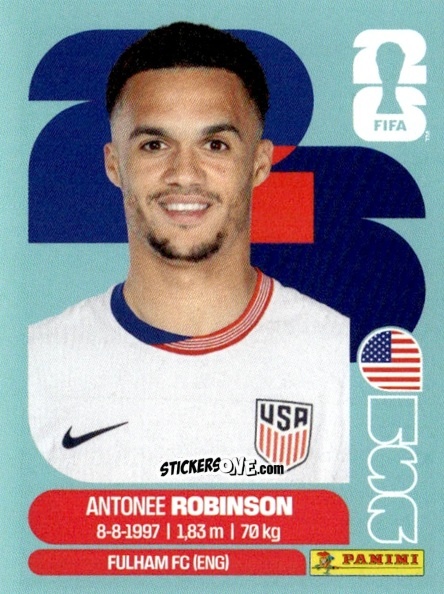 Cromo Antonee Robinson - Fifa World Cup 2026. Standard Edition n. USA7 - Panini