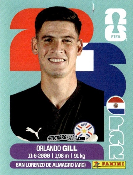 Figurina Orlando Gill - Fifa World Cup 2026. Standard Edition n. PAR3 - Panini
