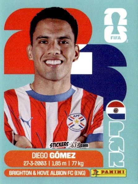 Figurina Diego Gomez - Fifa World Cup 2026. Standard Edition n. PAR10 - Panini