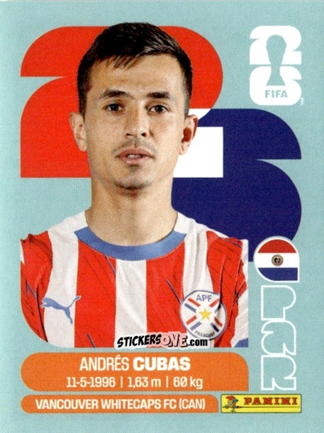 Cromo Andres Cubas - Fifa World Cup 2026. Standard Edition n. PAR12 - Panini