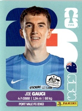 Figurina Joe Gauci - Fifa World Cup 2026. Standard Edition n. AUS3 - Panini