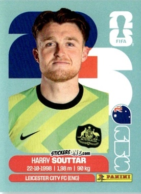 Sticker Harry Souttar - Fifa World Cup 2026. Standard Edition n. AUS4 - Panini