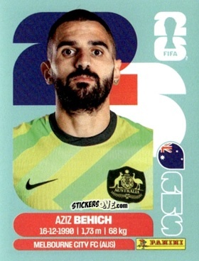 Cromo Aziz Behich - Fifa World Cup 2026. Standard Edition n. AUS7 - Panini