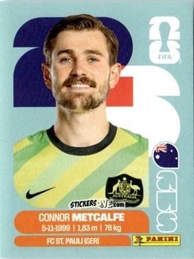 Sticker Connor Metcalfe - Fifa World Cup 2026. Standard Edition n. AUS15 - Panini