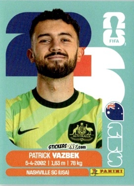 Cromo Patrick Yazbek - Fifa World Cup 2026. Standard Edition n. AUS16 - Panini