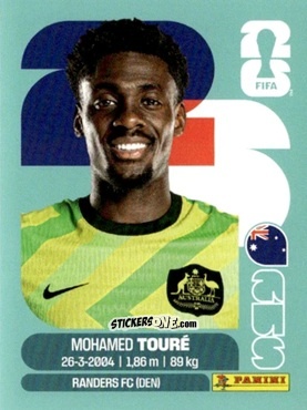 Cromo Mohamed Touré - Fifa World Cup 2026. Standard Edition n. AUS20 - Panini