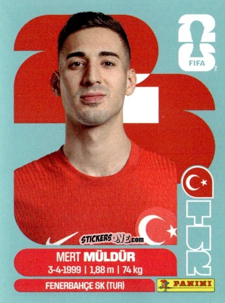 Cromo Mert Muldur - Fifa World Cup 2026. Standard Edition n. TUR3 - Panini