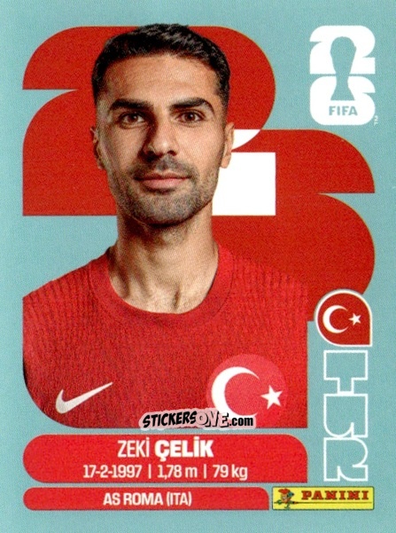 Figurina Zeki Celik - Fifa World Cup 2026. Standard Edition n. TUR4 - Panini