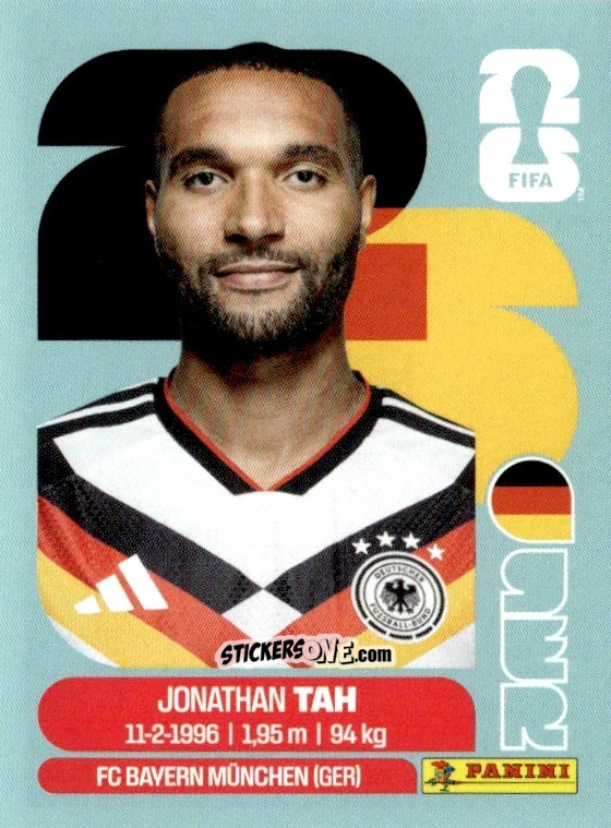 Figurina Jonathan Tah - Fifa World Cup 2026. Standard Edition n. GER3 - Panini