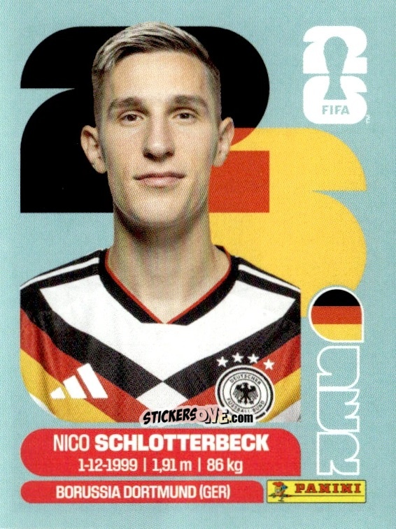 Cromo Nico Schlotterbeck - Fifa World Cup 2026. Standard Edition n. GER5 - Panini