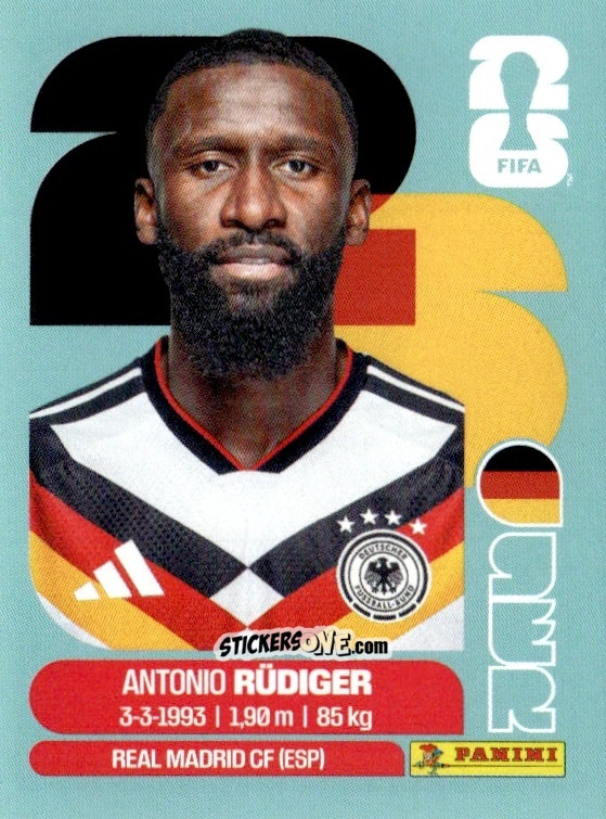 Figurina Antonio Rüdiger - Fifa World Cup 2026. Standard Edition n. GER6 - Panini