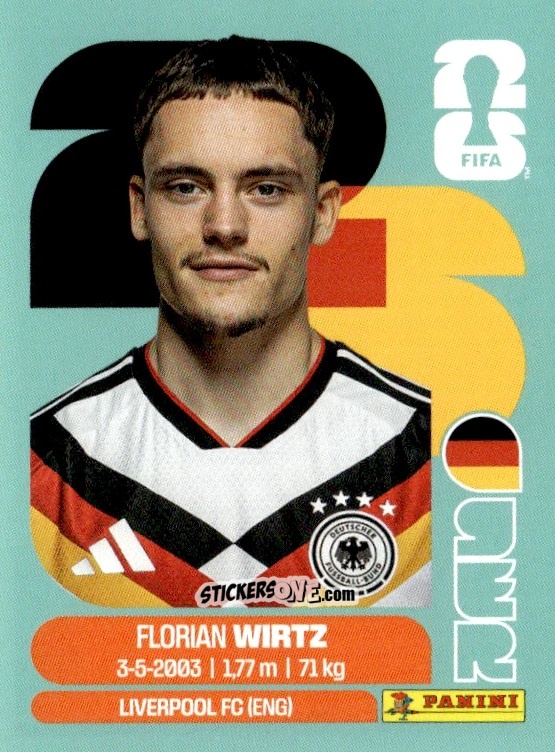 Figurina Florian Wirtz - Fifa World Cup 2026. Standard Edition n. GER11 - Panini