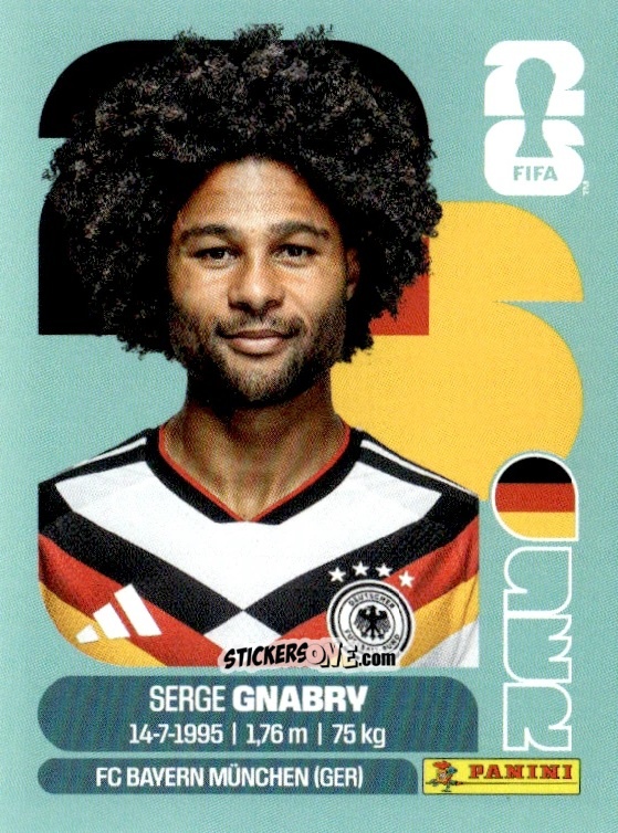 Cromo Serge Gnabry - Fifa World Cup 2026. Standard Edition n. GER16 - Panini
