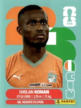 Figurina Ghislain Konan - Fifa World Cup 2026. Standard Edition n. CIV3 - Panini