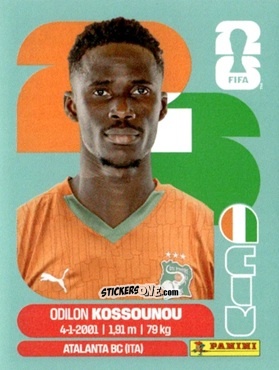 Sticker Odilon Kossounou - Fifa World Cup 2026. Standard Edition n. CIV5 - Panini