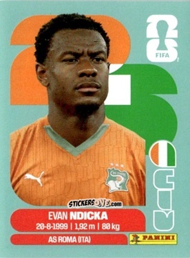 Cromo Evan Ndicka - Fifa World Cup 2026. Standard Edition n. CIV6 - Panini