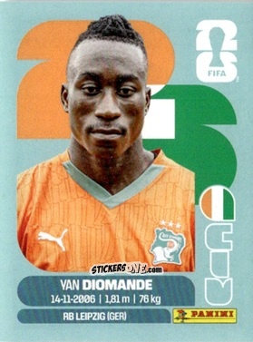 Figurina Ousmane Diomande - Fifa World Cup 2026. Standard Edition n. CIV9 - Panini