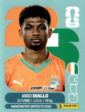 Figurina Amad Diallo - Fifa World Cup 2026. Standard Edition n. CIV15 - Panini