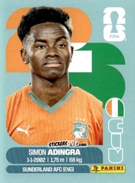 Cromo Simon Adingra - Fifa World Cup 2026. Standard Edition n. CIV17 - Panini