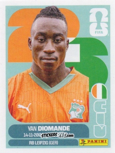 Figurina Yan Diomande - Fifa World Cup 2026. Standard Edition n. CIV18 - Panini