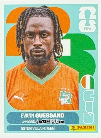 Figurina Evann Guessand - Fifa World Cup 2026. Standard Edition n. CIV19 - Panini