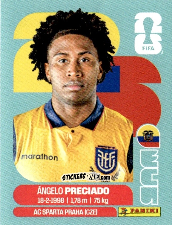 Sticker Ángelo Preciado - Fifa World Cup 2026. Standard Edition n. ECU7 - Panini