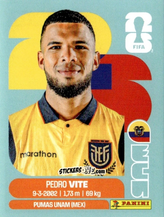 Sticker Pedro Vite - Fifa World Cup 2026. Standard Edition n. ECU12 - Panini