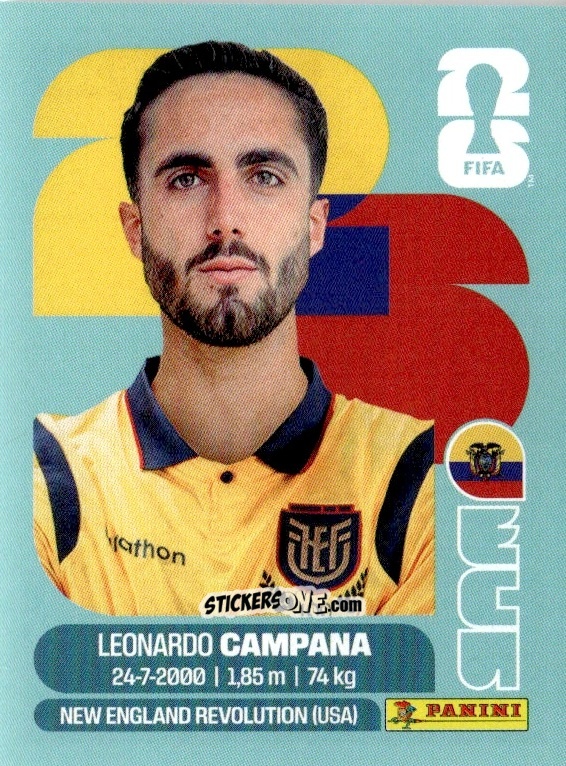 Cromo Leonardo Campana - Fifa World Cup 2026. Standard Edition n. ECU15 - Panini