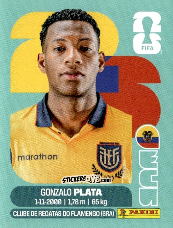 Figurina Gonzalo Plata - Fifa World Cup 2026. Standard Edition n. ECU16 - Panini