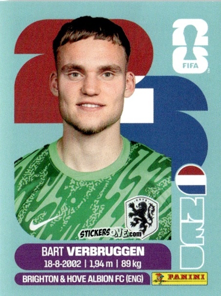 Cromo Bart Verbruggen - Fifa World Cup 2026. Standard Edition n. NED2 - Panini