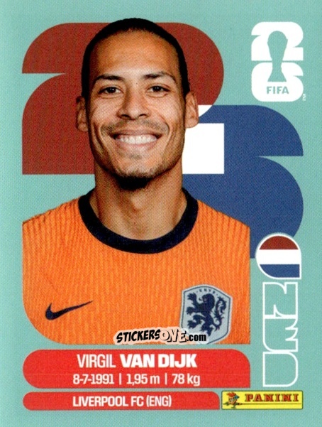 Sticker Virgil Van Dijk - Fifa World Cup 2026. Standard Edition n. NED3 - Panini
