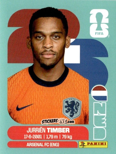 Cromo Jurrien Timber - Fifa World Cup 2026. Standard Edition n. NED5 - Panini
