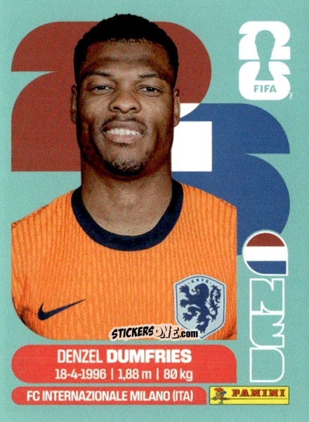Cromo Denzel Dumfries - Fifa World Cup 2026. Standard Edition n. NED6 - Panini