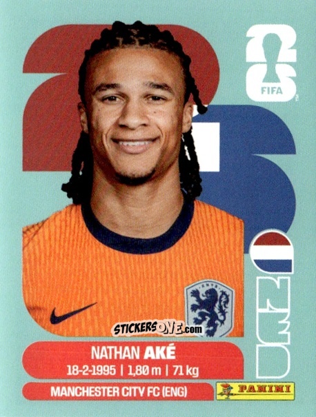 Cromo Nathan Aké - Fifa World Cup 2026. Standard Edition n. NED7 - Panini