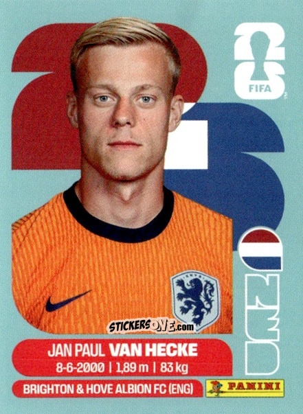 Sticker Jan Paul van Hecke - Fifa World Cup 2026. Standard Edition n. NED9 - Panini