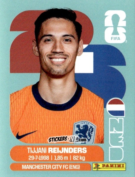 Figurina Tijjani Reijnders - Fifa World Cup 2026. Standard Edition n. NED10 - Panini