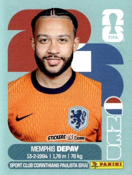 Cromo Memphis Depay - Fifa World Cup 2026. Standard Edition n. NED17 - Panini