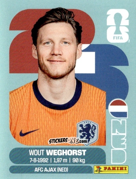 Cromo Wout Weghorst - Fifa World Cup 2026. Standard Edition n. NED19 - Panini