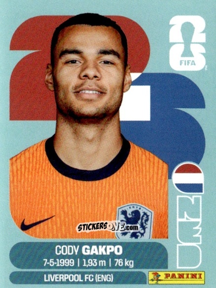 Figurina Cody Gakpo - Fifa World Cup 2026. Standard Edition n. NED20 - Panini