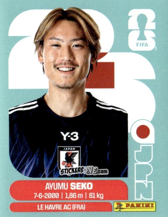 Figurina Ayumu Seko - Fifa World Cup 2026. Standard Edition n. JPN4 - Panini