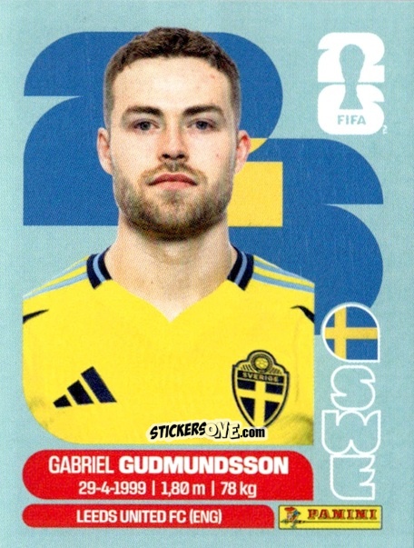 Sticker Gabriel Gudmundsson - Fifa World Cup 2026. Standard Edition n. SWE4 - Panini