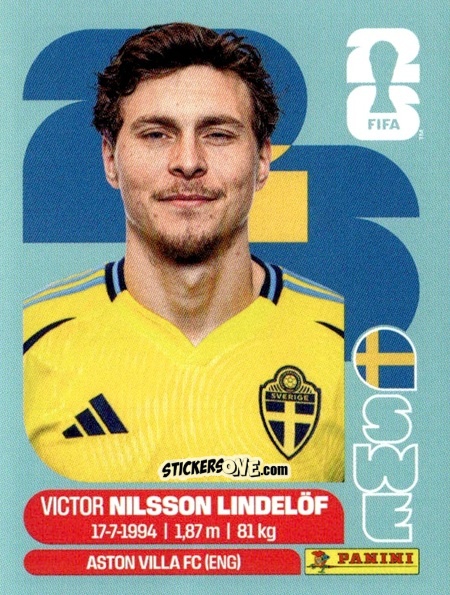 Cromo Victor Nilsson Lindelöf - Fifa World Cup 2026. Standard Edition n. SWE6 - Panini