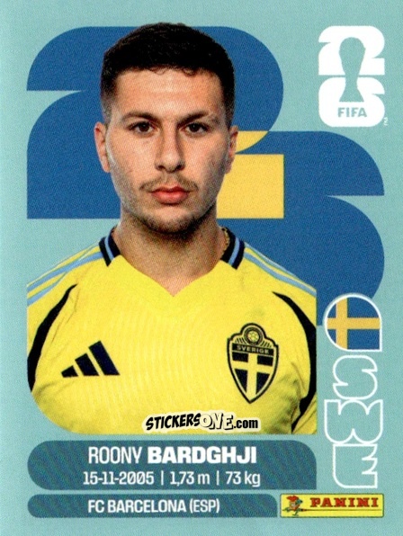 Figurina Roony Bardghji - Fifa World Cup 2026. Standard Edition n. SWE16 - Panini