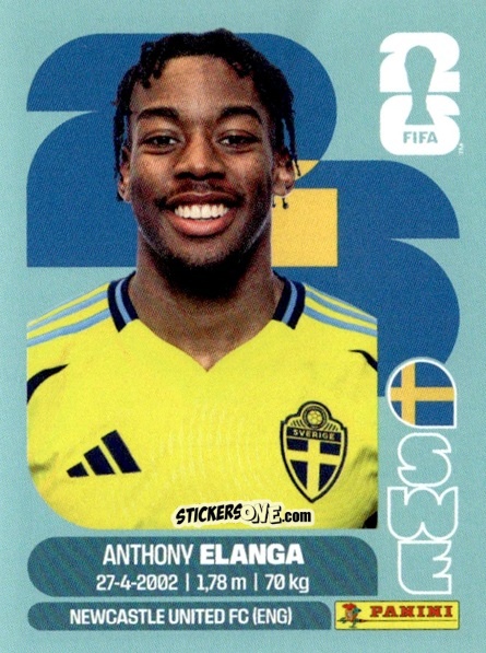 Figurina Anthony Elanga - Fifa World Cup 2026. Standard Edition n. SWE18 - Panini