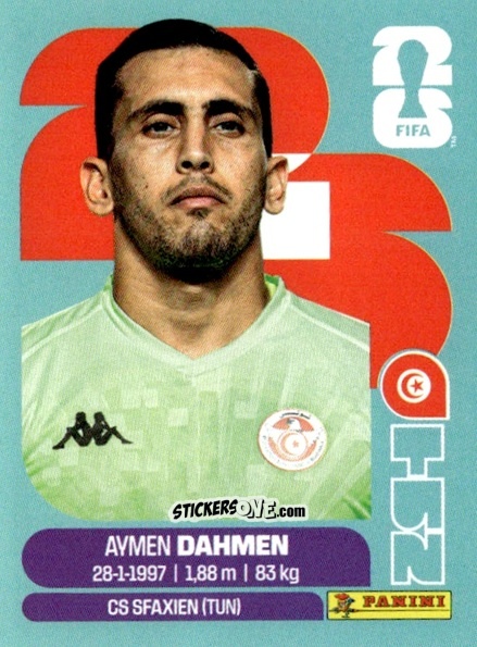 Figurina Aymen Dahmen - Fifa World Cup 2026. Standard Edition n. TUN3 - Panini