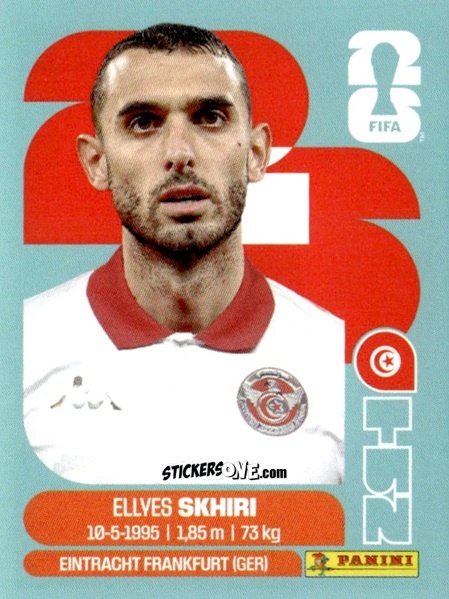 Figurina Ellyes Skhiri - Fifa World Cup 2026. Standard Edition n. TUN9 - Panini